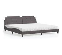 vidaXL Bed met matras kunstleer grijs 200x200 cm3208890 Gris G