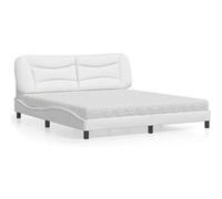 vidaXL Bed met matras kunstleer wit 180x200 cm3208739 Blanc G