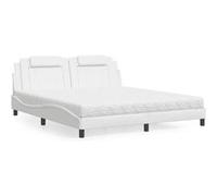 vidaXL Bed met matras kunstleer wit 180x200 cm3208811 Blanc G