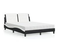 vidaXL Lit avec matelas noir et blanc 120x200 cm similicuir