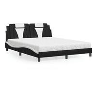 vidaXL Bed met matras kunstleer zwart en wit 160x200 cm3208808 Noir G