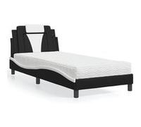 vidaXL Bed met matras kunstleer zwart en wit 80x200 cm3208759 Noir G