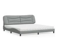 vidaXL Bed met matras stof lichtgrijs 200x200 cm3208555 Gris clair G