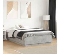 vidaXL Bedframe bewerkt hout betongrijs 120x190 cm3209747 Gris G