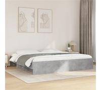 vidaXL Cadre de lit sans matelas gris béton 200x200 cm bois ingénierie