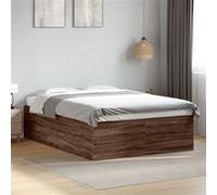 vidaXL Bedframe bewerkt hout bruin eikenkleur 120x200 cm3280936 Marron G