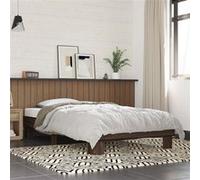 vidaXL Bedframe bewerkt hout en metaal bruin eikenkleurig 90x190 cm845886 Marron G