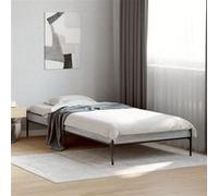 vidaXL Bedframe bewerkt hout en metaal grijs sonoma eiken 90x200 cm845034 Gris G