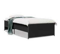 vidaXL Bedframe bewerkt hout en metaal zwart 100x200 cm845236 Noir G
