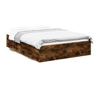 vidaXL Bedframe bewerkt hout gerookt eikenkleurig 120x190 cm3281046 Marron G