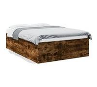 vidaXL Bedframe bewerkt hout gerookt eikenkleurig 120x200 cm3280934 Marron G