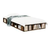 vidaXL Bedframe bewerkt hout gerookt eikenkleurig 90x190 cm3280528 Marron G
