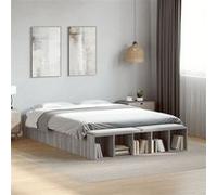 vidaXL Cadre de lit Sonoma gris – 120x190 cm – Bois d'ingénierie – Sans matelas