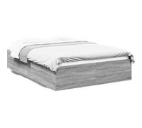 vidaXL Bedframe bewerkt hout grijs sonoma eikenkleurig 120x190 cm3281047 Gris G