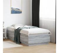 vidaXL Cadre de lit Sonoma – Bois d'ingénierie gris – Sans matelas 75x190 cm
