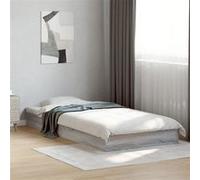 vidaXL Bedframe bewerkt hout grijs sonoma eikenkleurig 75x190 cm842082 Gris G