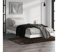 vidaXL Bedframe bewerkt hout hoogglans wit 90x190 cm832199 Blanc G
