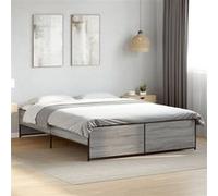 vidaXL Cadre de lit sans matelas sonoma gris 140x200 cm
