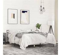 vidaXL Bedframe bewerkt hout metaal grijs sonoma eiken 160x200 cm3280055 Gris G
