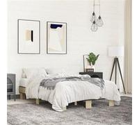 Bedframe bewerkt hout metaal sonoma eikenkleurig 120x190 cm845888