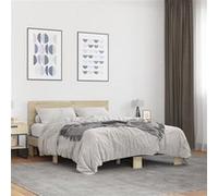 vidaXL Cadre de lit sans matelas chêne sonoma 135x190 cm