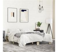 vidaXL Cadre de lit Sonoma chêne 150x200 cm bois reconstitué et métal