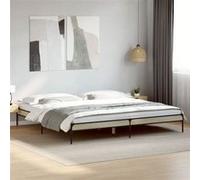 vidaXL Bedframe bewerkt hout metaal sonoma eikenkleurig 200x200 cm844997 Marron G