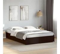 vidaXL Bedframe bewerkt hout metaal zwart 120x190 cm3279862 Noir G