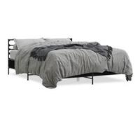 vidaXL Bedframe bewerkt hout metaal zwart 150x200 cm3280047 Noir G