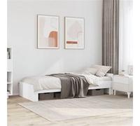 vidaXL Bedframe bewerkt hout wit 90x190 cm849586 Blanc G