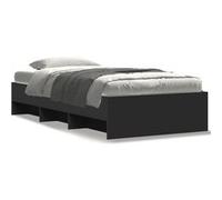 vidaXL Cadre de lit sans matelas noir 100x200 cm bois d'ingénierie