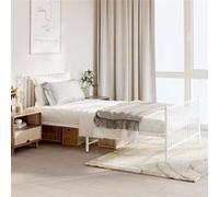 vidaXL Cadre de lit métal sans matelas et pied de lit blanc 107x203 cm