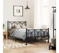 Bedframe met hoofd- en voeteneinde metaal zwart 100x200 cm376141