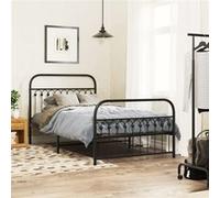vidaXL Cadre de lit métal sans matelas avec pied de lit noir 107x203cm