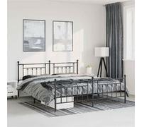 vidaXL Bedframe met hoofd- en voeteneinde metaal zwart 183x213 cm353560 Noir G