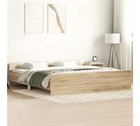 vidaXL Bedframe met hoofd- en voeteneinde sonoma eikenkleur 200x200 cm3203735 Marron G