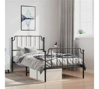 Bedframe met hoofd- en voeteneindeÂ metaal zwart 100x200 cm373900
