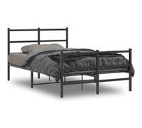 vidaXL Bedframe met hoofd- en voeteneindeÂ metaal zwart 120x190 cm355380 Noir G