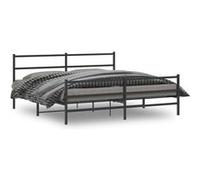 vidaXL Cadre de lit métal sans matelas avec pied de lit noir 183x213cm