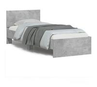 vidaXL Cadre de lit simple – tête de lit avec LED – sommier à lattes – adulte – gris béton 90x190 cm