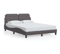 vidaXL Cadre de lit avec tête de lit Gris 140x190 cm Similicuir