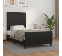 vidaXL Bedframe met hoofdbord kunstleer zwart 90x190 cm3125421 Noir G