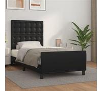 vidaXL Bedframe met hoofdbord kunstleer zwart 90x190 cm3125543 Noir G