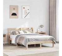 vidaXL Cadre de lit avec tête de lit 150x200 cm bois de pin massif Marron