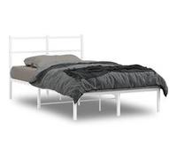 vidaXL Cadre de lit métal avec tête de lit blanc 120x190 cm