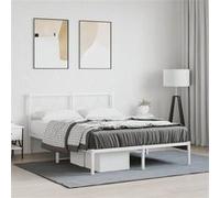 vidaXL Cadre de lit métal avec tête de lit 376276 140x200 cm Blanc G