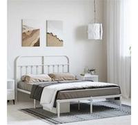 vidaXL Cadre de lit métal avec tête de lit blanc 150x200 cm