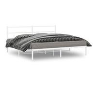 vidaXL Bedframe met hoofdbord metaal wit 183x213 cm355419 Blanc G