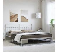 vidaXL Bedframe met hoofdbord metaal wit 193x203 cm352633 Blanc G