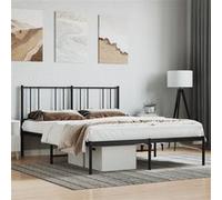 vidaXL Bedframe met hoofdbord metaal zwart 120x200 cm352478 Noir G
